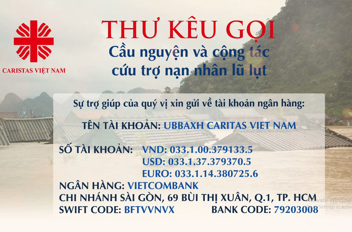 THƯ KÊU GỌI: Cầu nguyện và cộng tác cứu trợ nạn nhân lũ lụt