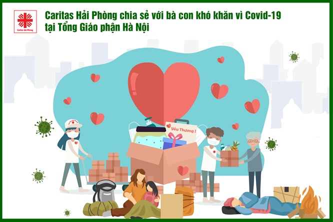 Caritas Hải Phòng chia sẻ khó khăn với bà con vùng dịch tại Hà Nội