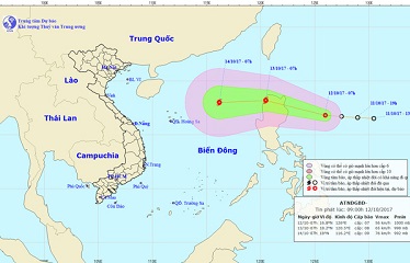 Áp thấp nhiệt đới có khả năng mạnh lên thành bão
