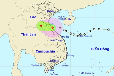 Áp thấp đã vào Hà Tĩnh và Quảng Bình, gió giật cấp 8