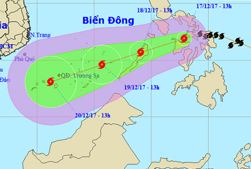 Bão Kai Tak áp sát biển Đông
