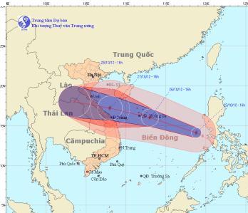 Bão Sơn Tinh thành bão số 8 trên biển Đông