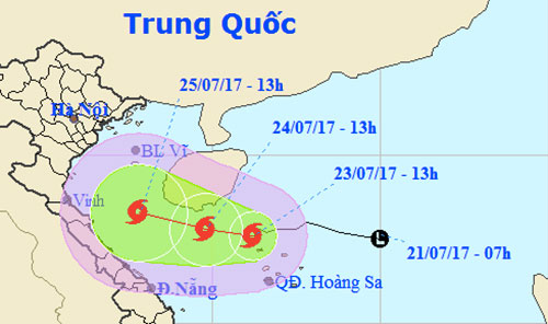 Bão cấp 8 hướng Thanh Hóa - Quảng Bình