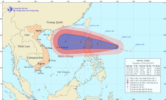 Tin bão gần Biển Đông (Bão KROSA)